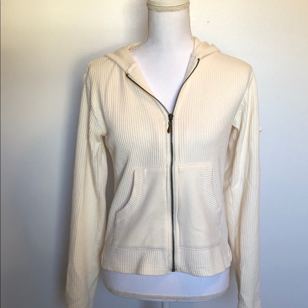 Lee off-white sweater jacket with hood